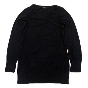 💜 Eclipse Black Crossover V-Neck Long Sleeve Sweater - Women's M